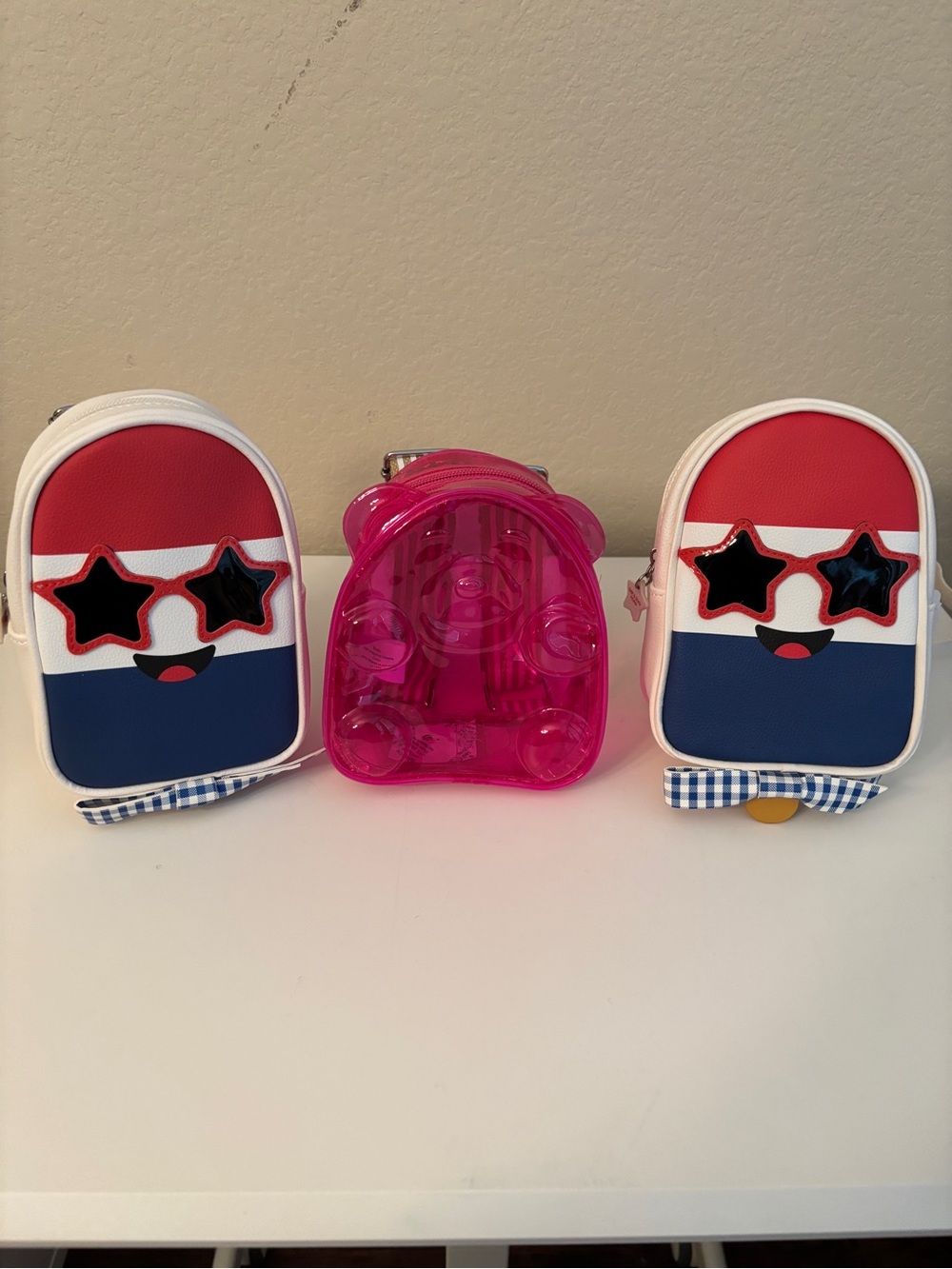 Bath and body works Mini Backpack - Red, White & Blue and Gummie bear